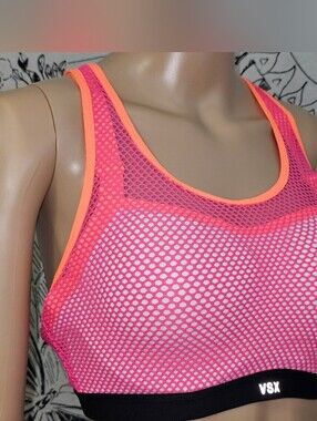VSX Hot Pink Sports Bra with Neon Orange Trim 36C